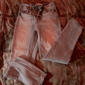 Pair of straight blue jeans. From Willow Root